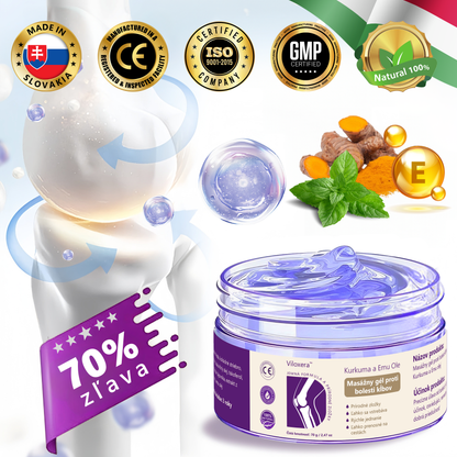 ✨🪻✨Viloxera™ Kurkuma a Emu Olej Masážny gél proti bolesti kĺbov👨‍⚕️Schválené Slovenskou ortopedickou spoločnosťou (SOTS)