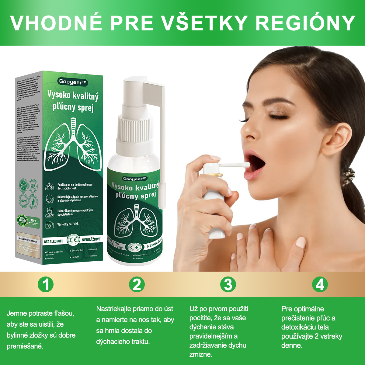 🌿𝐆𝐨𝐨𝐲𝐞𝐞𝐫™ Vysoko kvalitný pľúcny sprej -🧑‍⚕️ Podporuje zdravie pľúc, priedušiek a dutín, podporuje zdravie dýchacieho systému a ľahšie dýchanie