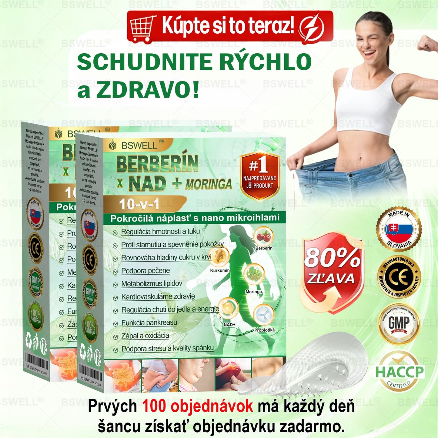 🍏🍏🍏BSWELL® Nano mikronidla chudnúci náplasť (Rýchlo raz denne, viditeľné zmeny do 28 dní) ✅ Pre obezitu, kardiovaskulárne zdravie, cukrovku, spánkovú apnoe, zdravie kĺbov, problémy s kĺbmi a ďalšie