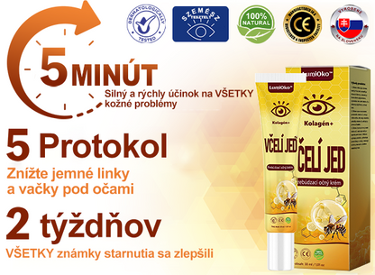 💛LumiOko™ Kolagén+ Včelí Jed Prebúdzací Očný Krém - Odporúčané dermatológom - Získalo certifikát CE