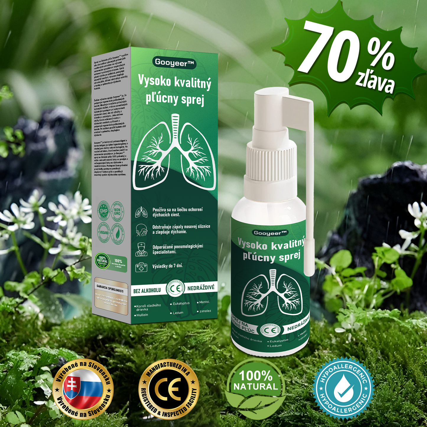 🌿𝐆𝐨𝐨𝐲𝐞𝐞𝐫™ Vysoko kvalitný pľúcny sprej -🧑‍⚕️ Podporuje zdravie pľúc, priedušiek a dutín, podporuje zdravie dýchacieho systému a ľahšie dýchanie