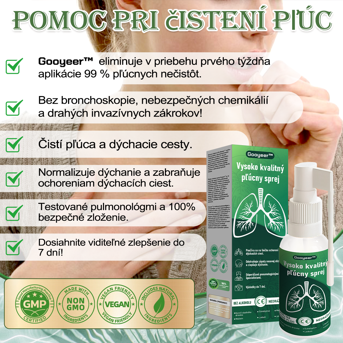 🌿𝐆𝐨𝐨𝐲𝐞𝐞𝐫™ Vysoko kvalitný pľúcny sprej -🧑‍⚕️ Podporuje zdravie pľúc, priedušiek a dutín, podporuje zdravie dýchacieho systému a ľahšie dýchanie